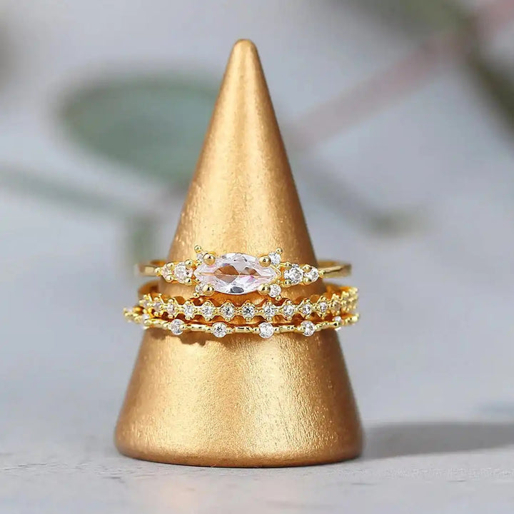 סט טבעות זהב מילה