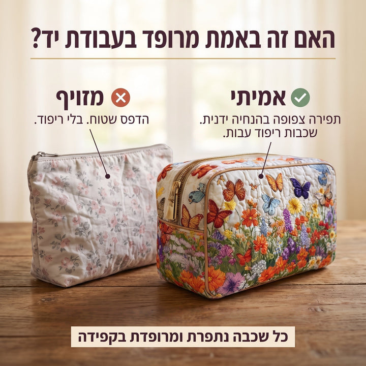 גן בפריחה | תיק איפור מרופד