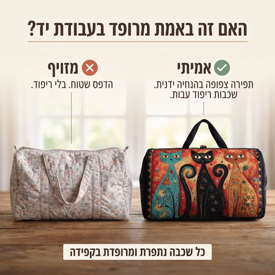 שלישיית חתולים קסומה | תיק נסיעות מרופד