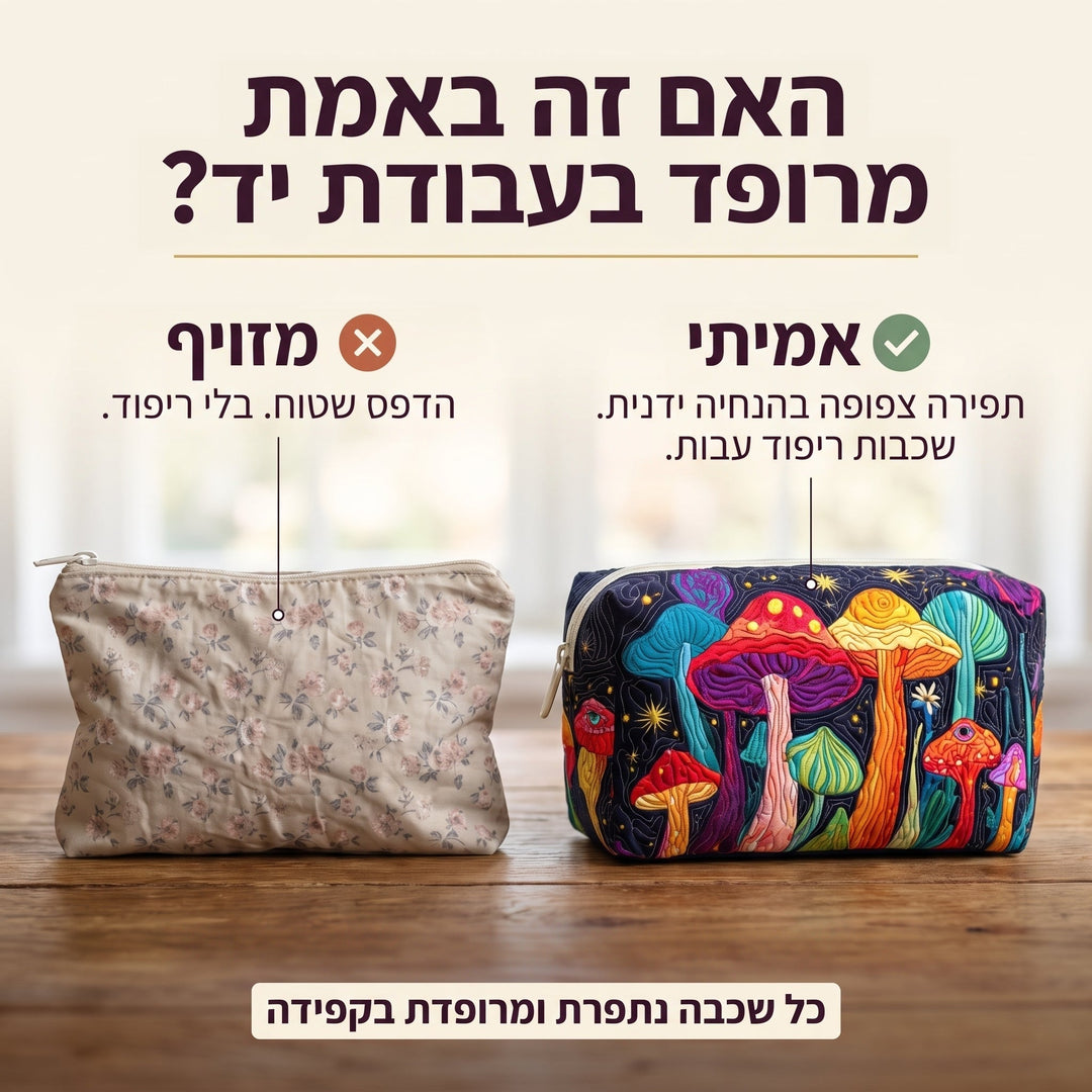 פטרייה בסגנון רטרו | תיק איפור מרופד
