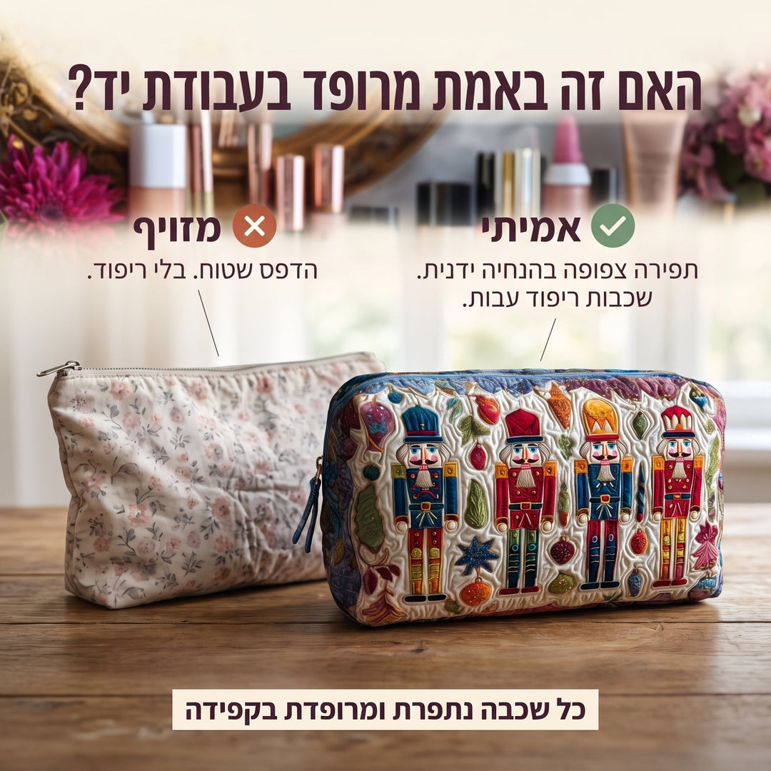מפצח אגוזים זוהר | תיק איפור מרופד