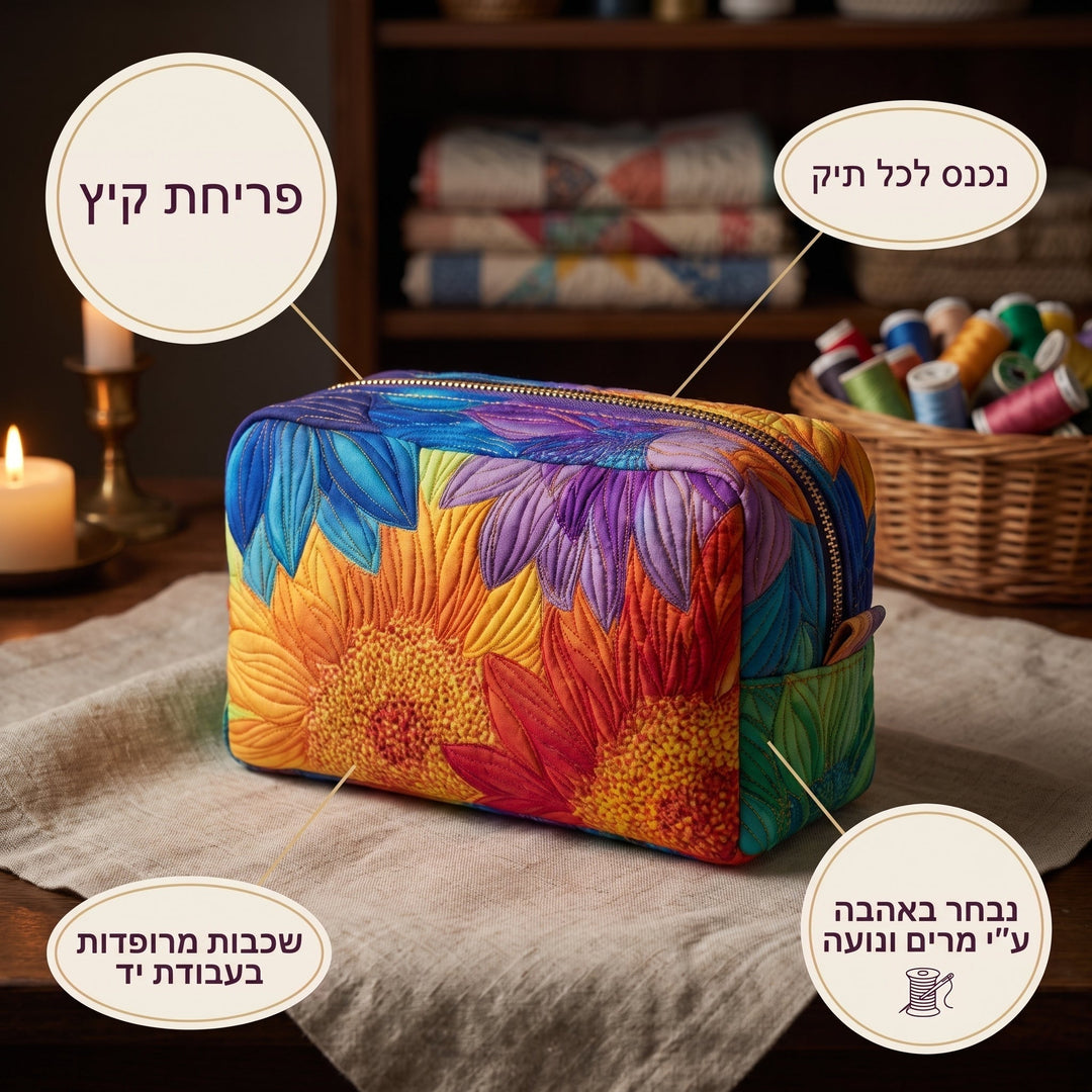 פריחת קיץ | תיק איפור מרופד